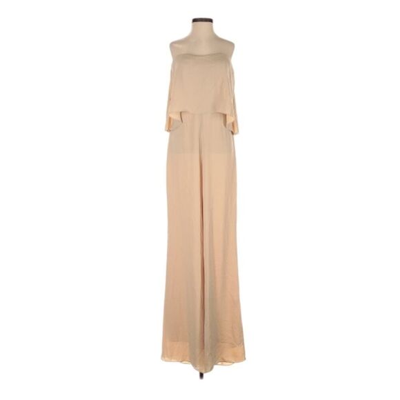NEW Amanda Uprichard Topanga X-Small Light Beige Strapless Jumpsuit Made in USA - Picture 4 of 16